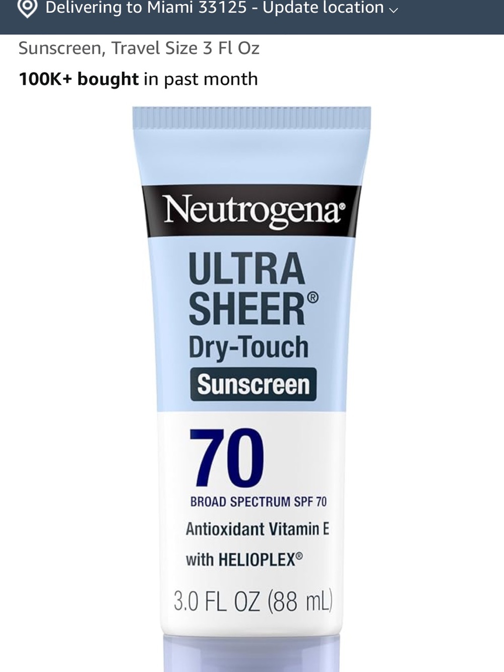 Neutrogena Ultra Sheer Dry-Touch Sunscreen SPF 70 - Light Blue and White